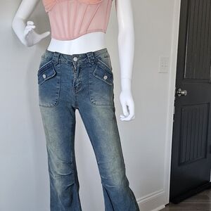 Women's Blue Flared Jeans